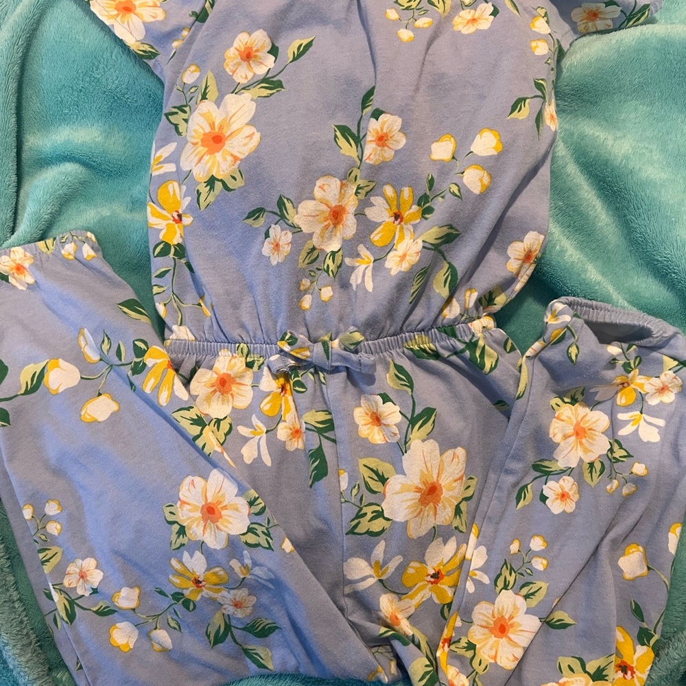 The Children's Place Blue Floral Jumpsuit